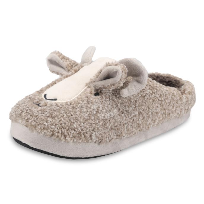 totes toasties® Mens Goat Novelty Mule Slipper Grey Extra Image 3